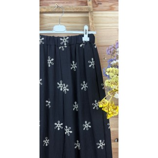 pantalon flor-pantalon negro-pantalon bordado-pantalon original-pantalon barato