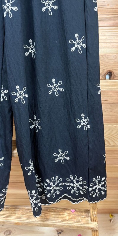 pantalon flor-pantalon negro-pantalon bordado-pantalon original-pantalon barato