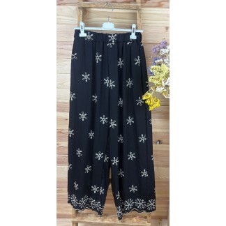 pantalon flor-pantalon negro-pantalon bordado-pantalon original-pantalon barato