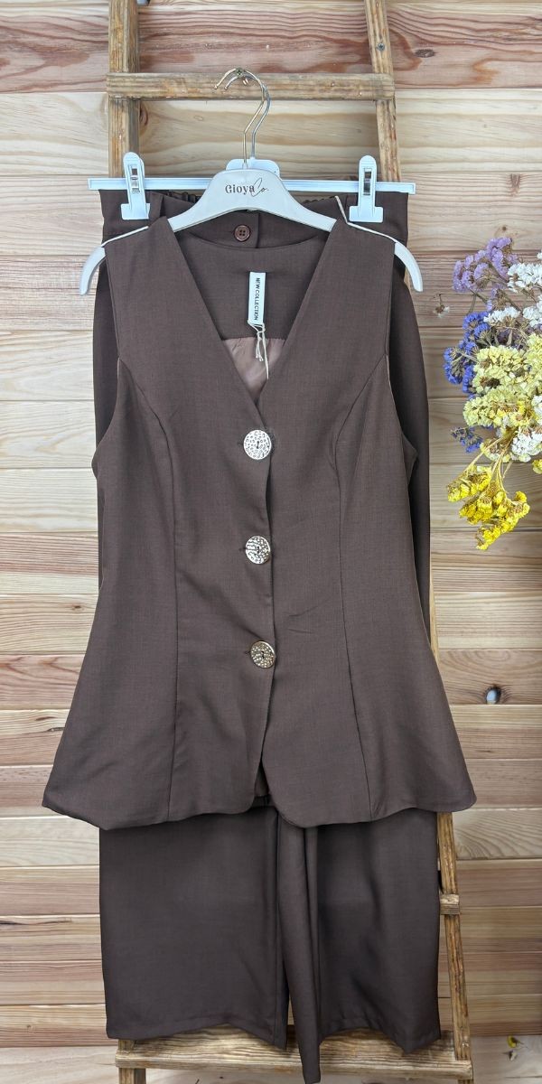 conjunto chocolate-conjunto barato-conjunto mujer-conjunto de vestir-conjunto original