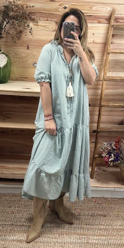 vestido vichy-vestido original-vestido bonito-vestido barato-vestido primavera