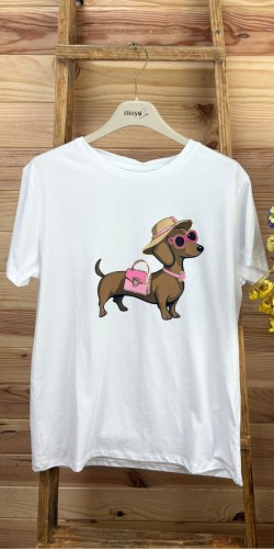 camiseta perro fashion-camiseta manga corta-camiseta mujer-camiseta original-camiseta barata