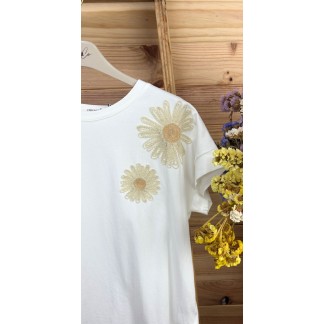 camiseta jardin-camiseta bordada-camiseta mujer-casmiseta verano-camiseta manga corta