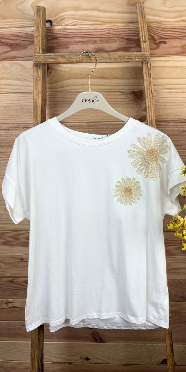 camiseta jardin-camiseta bordada-camiseta mujer-casmiseta verano-camiseta manga corta