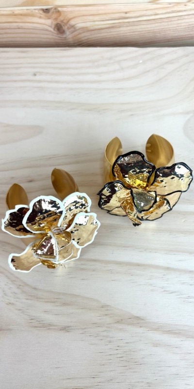 Brazalete flor-brazalete evento-brazalete dorado-brazalete original-brazalete barato