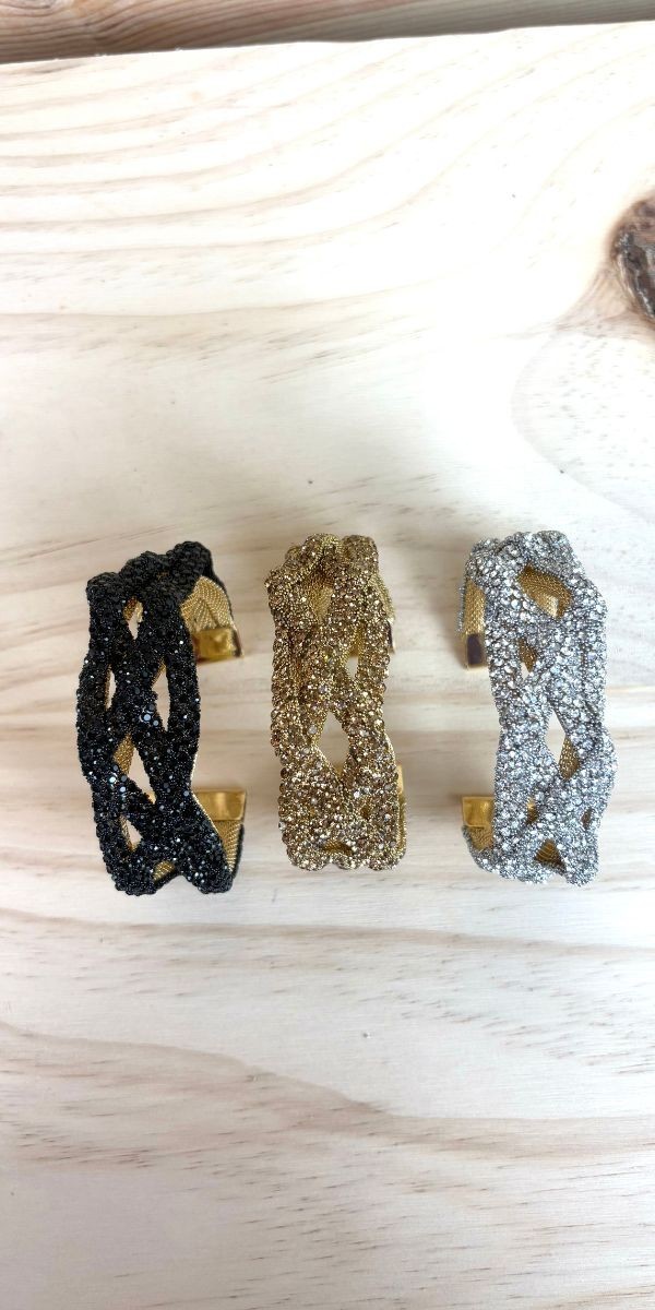 brazalete trenza-brazalete mujer con brillo-brazalete original mujer