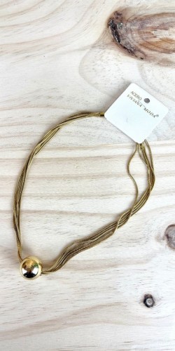 Collar bola-collar dorado-collar acero inoxidable-collar original mujer