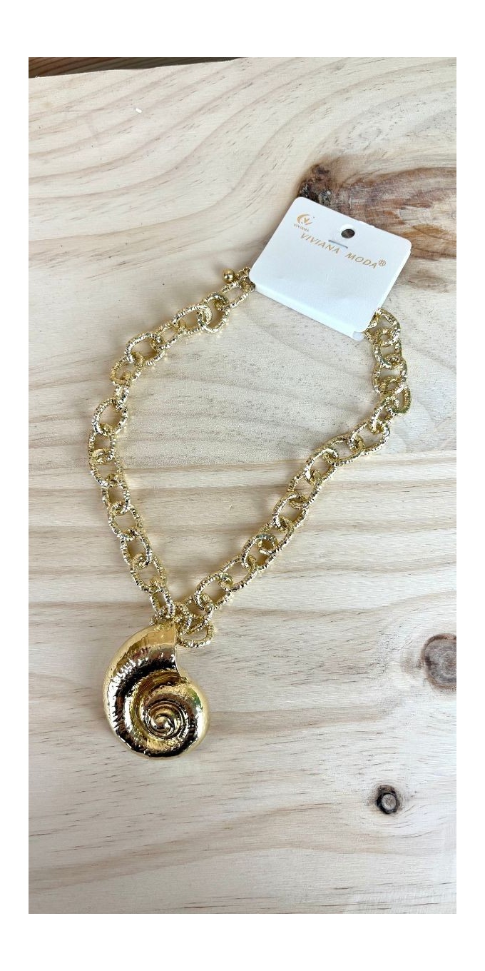 collar caracola-collar dorado-collar mujer original-collar mujer verano