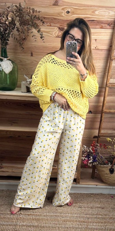 pantalon limones-pantalon original-pantalon verano-pantalon elastico-pantalon barato
