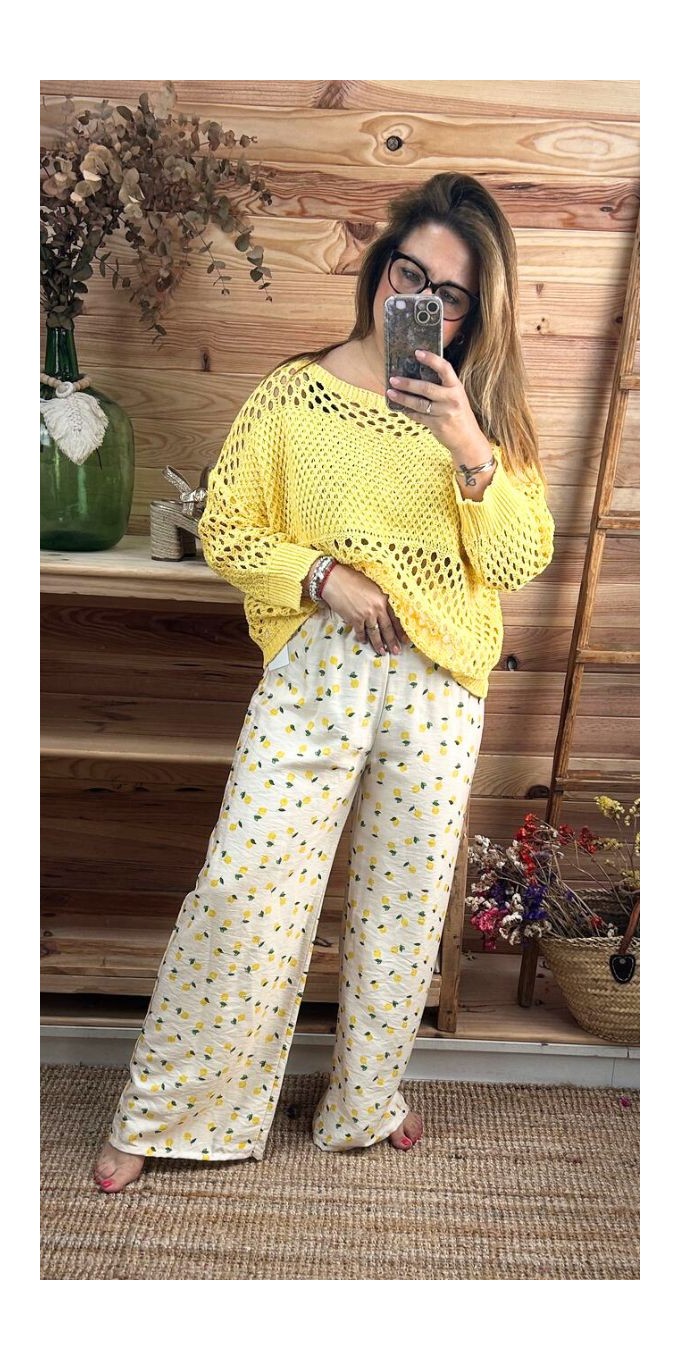 pantalon limones-pantalon original-pantalon verano-pantalon elastico-pantalon barato