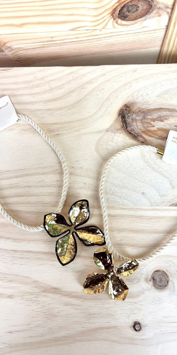 collar cuerda flor-collar acero flor-collar mujer original-collar barato mujer