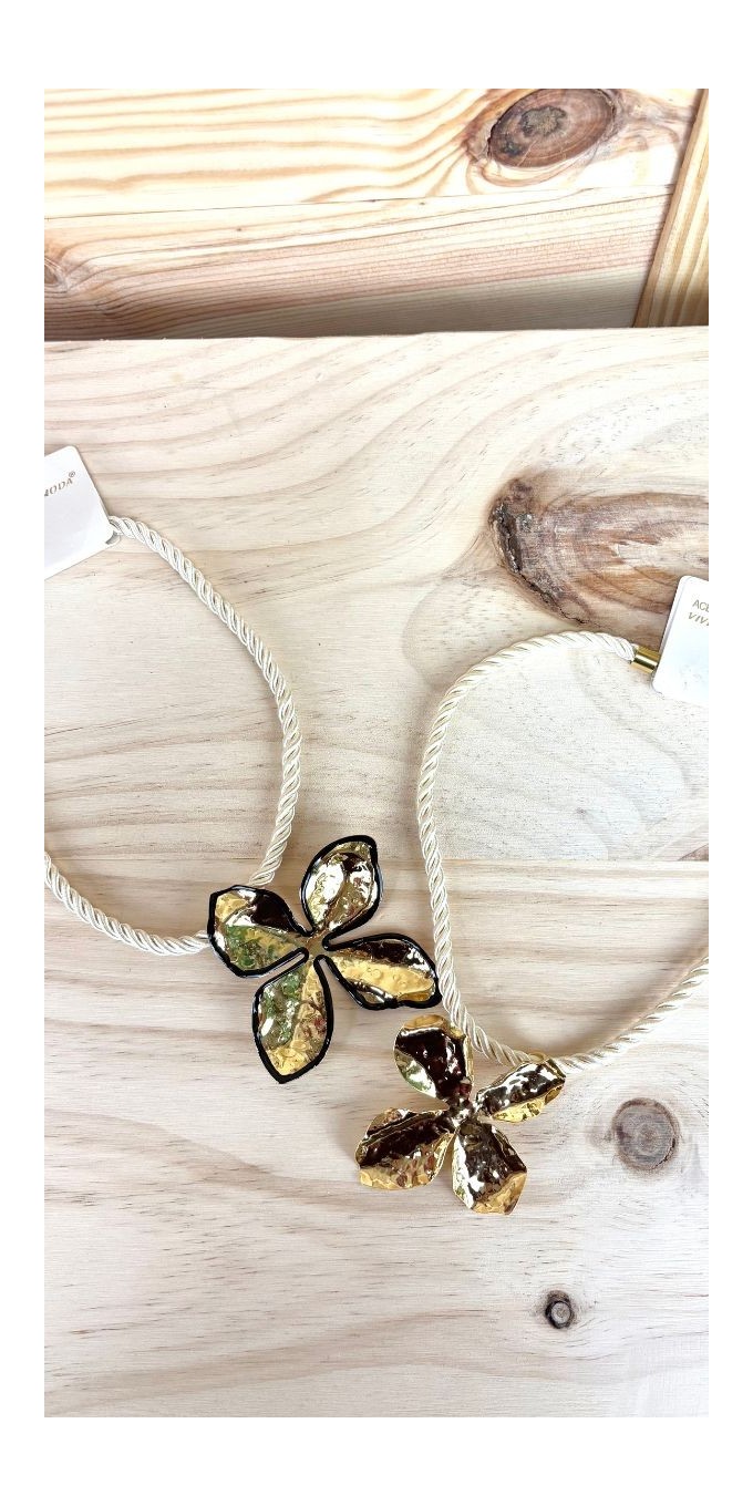 collar cuerda flor-collar acero flor-collar mujer original-collar barato mujer