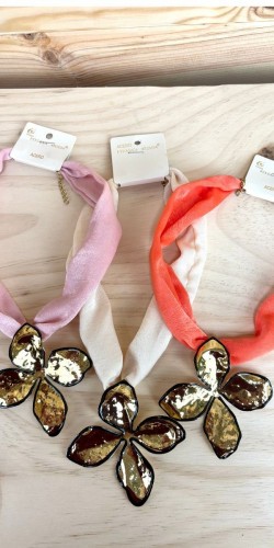 collar flor-collar acero mujer-collar mujer original-collar de colores con flor