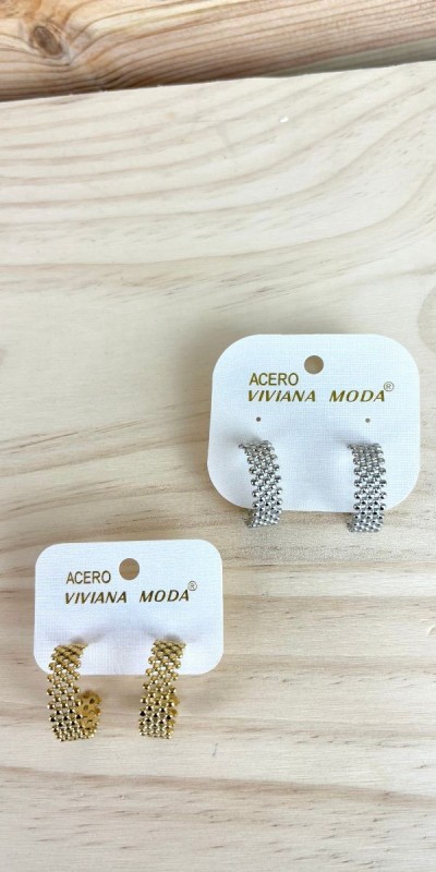 Aro Reja-aro pendiente-aro de acero inoxidable-aro dorado-aro plateado