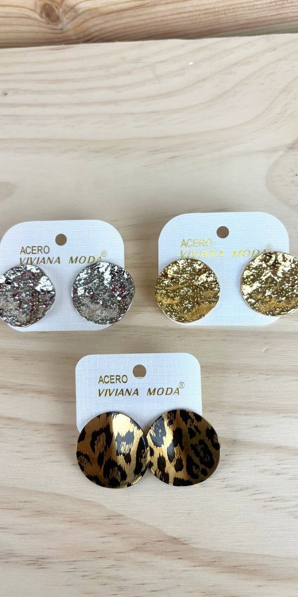 Pendiente Aria-pendiente de acero inoxidable-pendiente dorados-pendiente plata-pendiente de leopardo