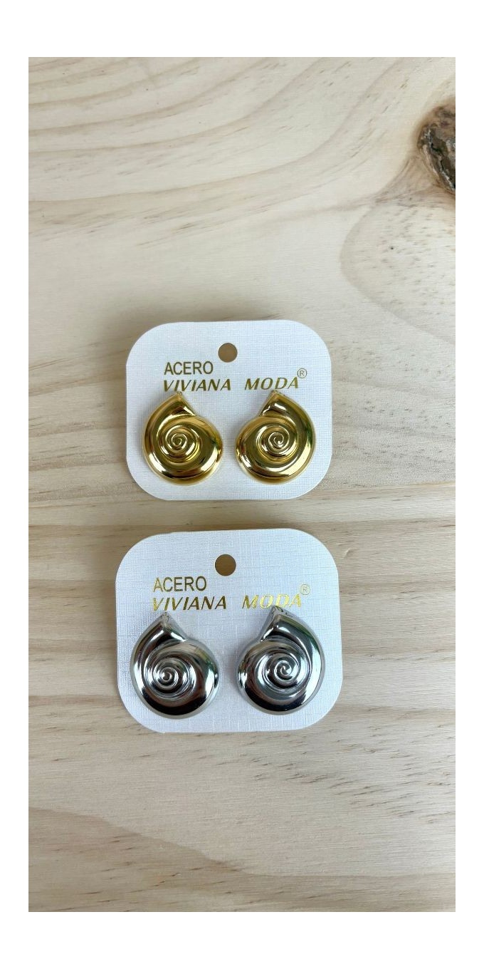 Pendiente caracola-pendiente acero inoxidable.pendiente original-pendiente dorado-pendiente plata